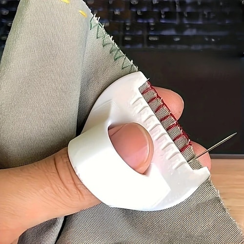  1pc Edge Sewing and Lockranding Tool for Beginners and Seniors, DIY Sewing Assist Tool, Home Sewing Template Accessory for Fabric, Handcraft, and Quilting, with Thimble