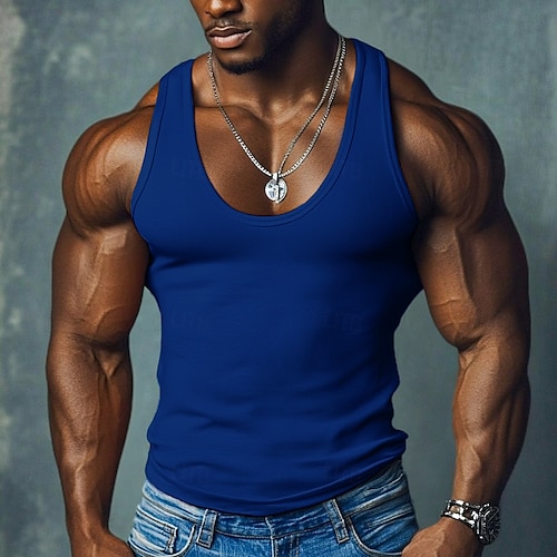  Homens Malha Íntima Camiseta Interior camisa sem manga camisa espancadora Sem Manga Decote em U Profundo Scoop pescoço Verão Côr Sólida Pit Strip Moda Designer Esportivo Estriado Puro Ao ar livre