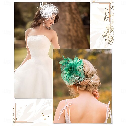 Fascinators Hat Flower Mesh Tea Party Hat Fascinator Veil  display picture 2