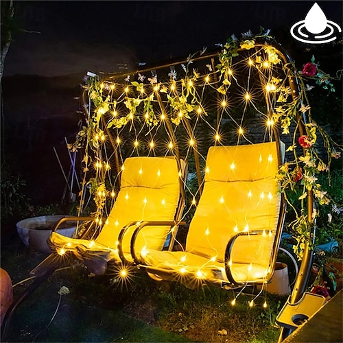 led netto nattlys 1,5x1,5m 3x2m 220v bryllup jul fe strenger lys utendørs vanntett fest ferie dekor mesh lys med halen plug