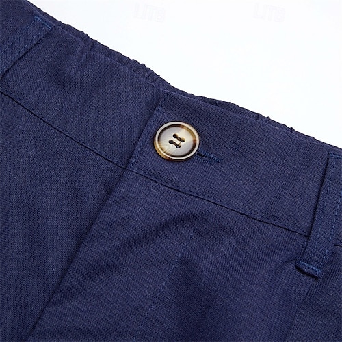  Herren Leinenshorts Schicke Shorts Sommershorts Strandshorts Plissee-Shorts Tasche Falten Gerader Schnitt Einfach Komfort Atmungsaktiv Knielang Outdoor Lässig Täglich Urlaub Mode Schwarz Weiß