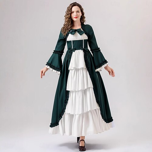 knee length dresses for ladies Girls' Halloween Pumpkin Witch Bat Print A-Line Floor Length Dress | Black / 7-8 Years (140cm)