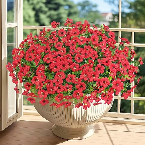  20 de pachete de flori artificiale pentru decorațiuni în aer liber flori de mătase false plante artificiale rezistente la UV margarete artificiale eucalipt pentru primăvară vară grădină curte verandă