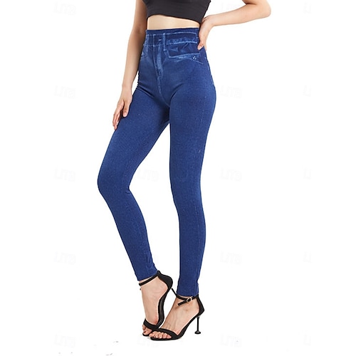  Womens Leggings Nadrág 3D Nyomtatás Üdülés Vintage Utca Divat Teljes Hosszú Magas Derék Grafikai Nyomtatás Kényelmes Puha Kényelmes Rugalmas Kültéri Utca Kék Nyári Slim Fit