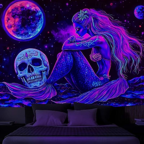 Halloween Blacklight Tapestry Glow in the Dark Glow Party UV