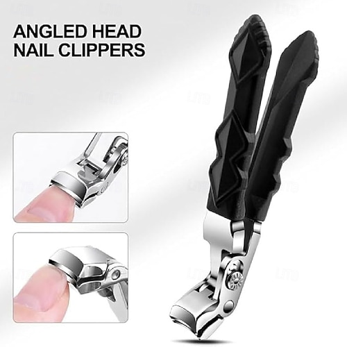  clește de unghii pentru picioare, clește de unghii cu mâner lung și maxilar lat pentru unghii groase, clește ergonomic curbat din oțel inoxidabil pentru unghii de la picioare pentru seniori, bărbați