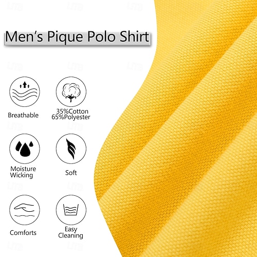  Pánské Golfová košile Polokošile Pique Obchod Ležérní Žebrovaný polo límec Krátký rukáv Módní Základní Pevná barva Pléd Knoflíky Logo Léto Jaro Jaro & podzim Běžný Žlutá Námořnická modř Trávová zelená