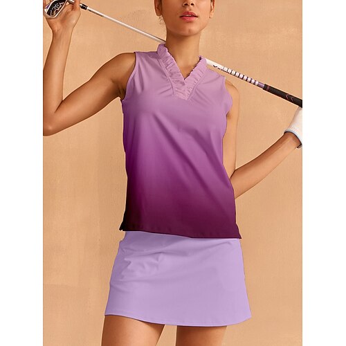  Dam Vandringspolotröja Purpur Ärmlös Överdelar Golfkläder för damer Kläder Outfits Bär kläder