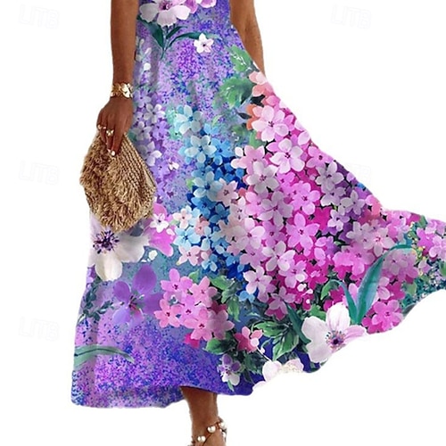 purple floral halter neck bodycon midi dress Berry Purple Multi Floral Print Halter Maxi Dress - Women's Dresses