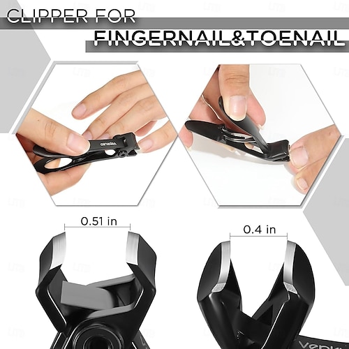  Set di 3 tagliaunghie per unghie spesse, set di tagliaunghie per uomo, tagliaunghie per unghie spesse con manico lungo e mascella larga, tagliaunghie professionale ultra affilato.