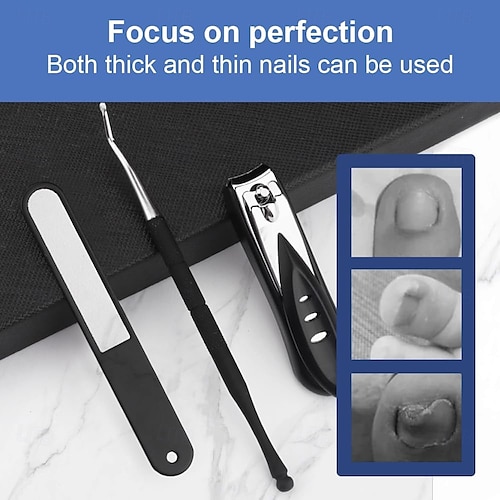  Kit tagliaunghie professionale da 5 pezzi, in acciaio inossidabile 304 &Set di tagliaunghie per unghie dei piedi, tagliaunghie ultra affilate con manico lungo per unghie spesse o incarnite, strumenti