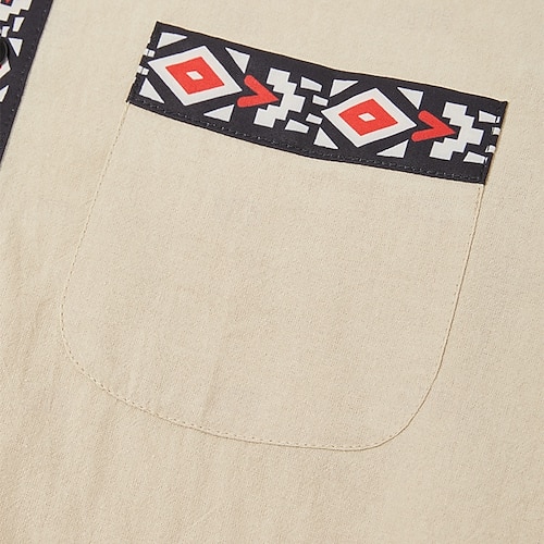  Pánské Košile Letní košile Plážová košile retro košile Vintage košile Nezastrčené košile Pevná barva Dovolená Denní nošení Khaki Dlouhý rukáv Oblečení