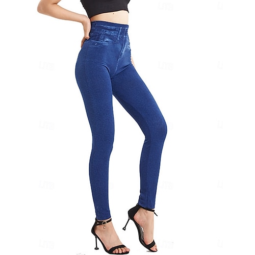  Womens Leggings Nadrág 3D Nyomtatás Üdülés Vintage Utca Divat Teljes Hosszú Magas Derék Grafikai Nyomtatás Kényelmes Puha Kényelmes Rugalmas Kültéri Utca Kék Nyári Slim Fit