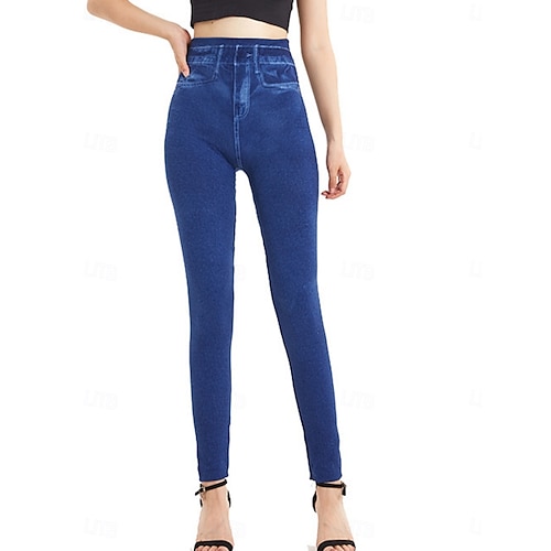  Womens Leggings Nadrág 3D Nyomtatás Üdülés Vintage Utca Divat Teljes Hosszú Magas Derék Grafikai Nyomtatás Kényelmes Puha Kényelmes Rugalmas Kültéri Utca Kék Nyári Slim Fit