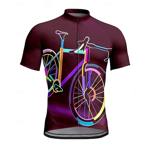 Maillot Cycliste Canari Rouge Homme Taille M - Manches Courtes 1/4 Zip Poches