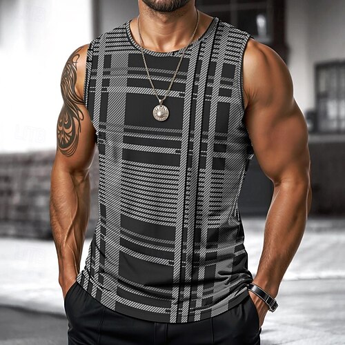 Men's Vest Top Undershirt Sleeveless Shirt Sleeveless Crewneck