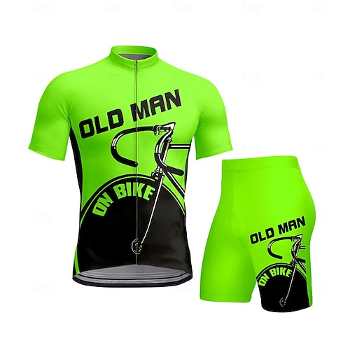 CAWANFLY Men's Cycling Jersey with Shorts Short Sleeve Yellow Red