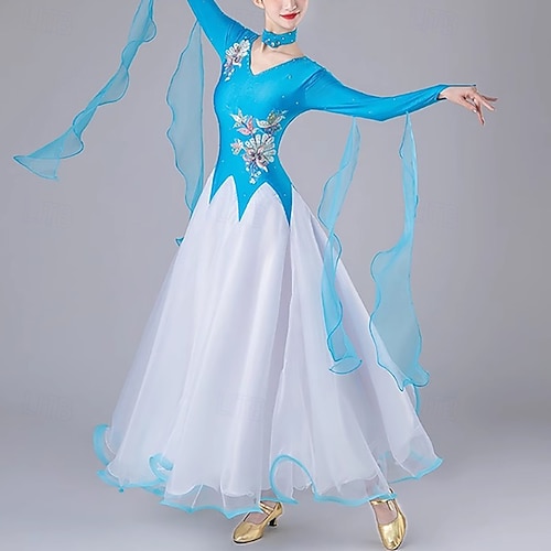 Ballroom Dance Dress For Women Performance Modern Dance Costumes Long  Sleeve Competition Waltz Dancing Dress 2026 - $253.29