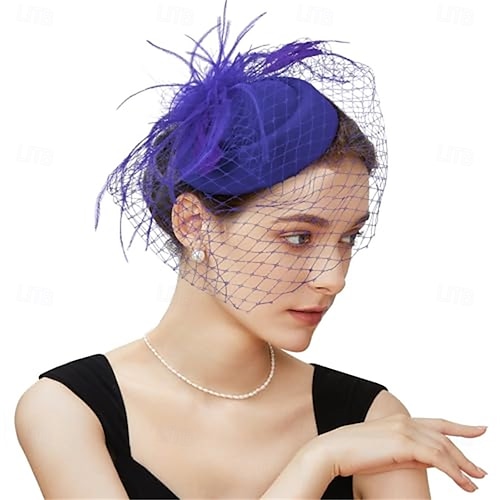 Fascinator Derby Hut Damen - Vintage Style Mit Federn