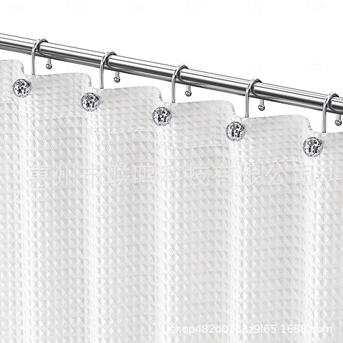 12 Stück Duschvorhang-Haken Acryl Diamant - Rostfreier Edelstahl, S-Form | Badezimmer Deko