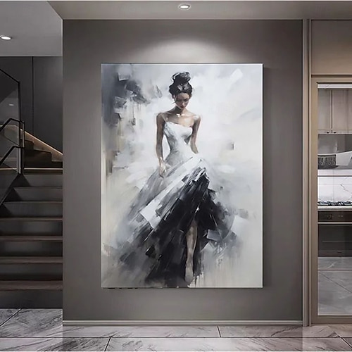 Hand Painted Wall Art Portrait Woman Oil Painting On Canvas Custom Vintage  Female dancer girl oil Painting Living Room Wall Decor Modern Wall Art Home  Decoration Decor ready to hang or canvas
