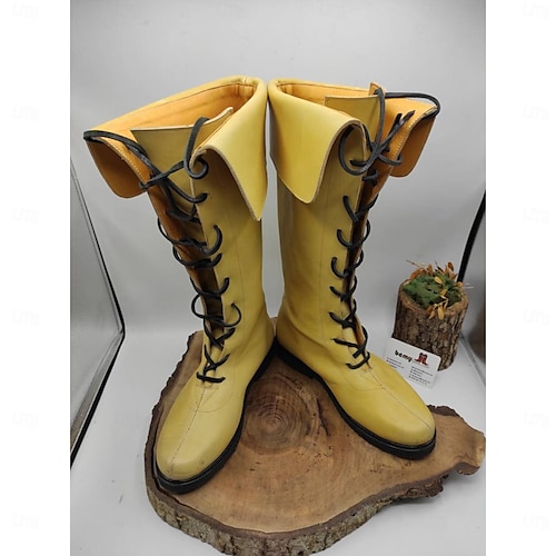 Medieval Renaissance Shoes Knee High Boots Flat Jazz Boots Pirate