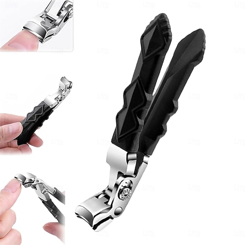  clește de unghii pentru picioare, clește de unghii cu mâner lung și maxilar lat pentru unghii groase, clește ergonomic curbat din oțel inoxidabil pentru unghii de la picioare pentru seniori, bărbați