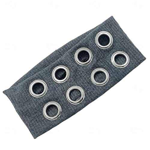 2 Fasce Per Capelli A Maglia Con Occhielli Metallici – Nere, Larghe 9 Cm – Stile Y2K Punk Grunge Per Donna E Ragazza, Per Sport E Tempo Libero