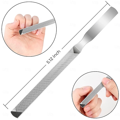  Set di 7 tagliaunghie per anziani con unghie spesse, tagliaunghie per adulti con manico lungo e resistente, kit di strumenti per unghie incarnite, grande tagliaunghie in acciaio inossidabile.