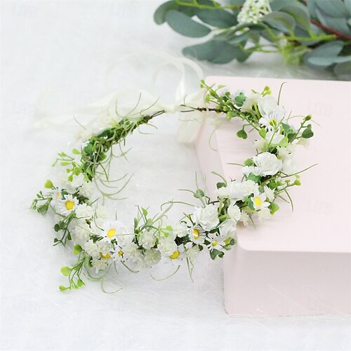 Blumenkrone Mit Grünen Blättern – Floraler Haarschmuck Für Hochzeit, Festival & Fotoshooting