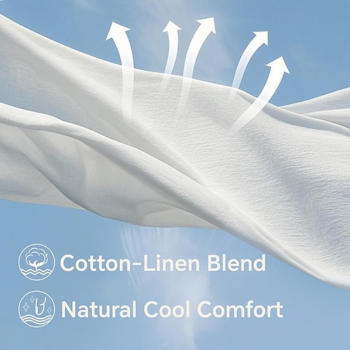  Herren Leinenhemd Freizeithemd Baumwoll-Leinen-Hemd Knopfhemd Flagge Urlaub Straße Weiß Dunkelmarine Himmelblau Khaki Kurzarm Revers Sommer Bekleidung Schnalle