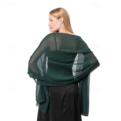 sheer shawl for evening dress CAIXIA Sheer Shawl For Evening Dresses Bridal Chiffon Shawl Wrap Long Layer  Sheer Scarf Evening Party Beach Formal Dress Cover Up