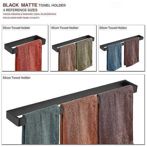  Towel Bar Towel Rack 304 Stainless Steel Wall Mounted Bathroom Hardware Towel Holder for Bath Towels, Rustproof Towel Rail for Kitchen, Shower, Hotel Use, Heavy Duty Polished Finish