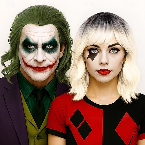  Klaunská paruka zelené paruky pro cosplay paruka pro muže chlapce krátké vlnité vlasy paruka na párty halloweenské paruky paruky na den svatého Patrika