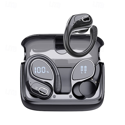 Kabellose Ohrhörer, 75 Stunden, Bluetooth 5.4, Kopfhörer, Sport 2025, Bluetooth-Ohrhörer, Stereo, tiefer Bass, Over-Ear-Kopfhörer mit Ohrbügeln, ENC, Mikrofon mit Geräuschunterdrückung, IPX7,