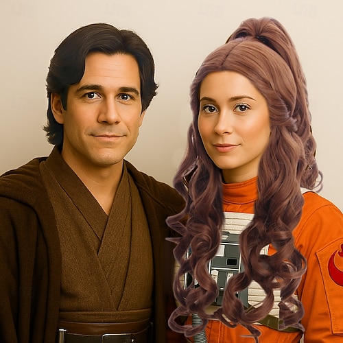  Peruci Cosplay Maro Buclat Păr Sintetic Lung perucile Pentru femei perucile Pentru petrecere