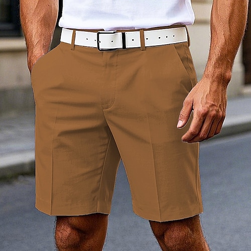  Herre Dress Shorts Burmuda shorts Arbeidshorts Lomme عادي Komfort Pustende Knelengde utendørs Virksomhet Mote Fritid Svart Hvit