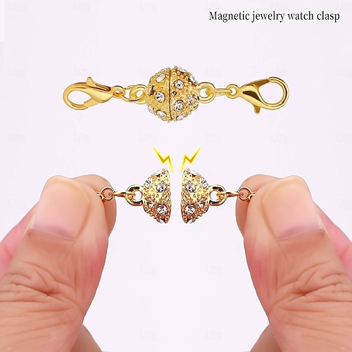  Conjunto de 12 fechos magnéticos para colar e fechos para joias, fecho de pressão forte e seguro, fácil de usar para artrite, reparo faça você mesmo, conector extensor de pulseira