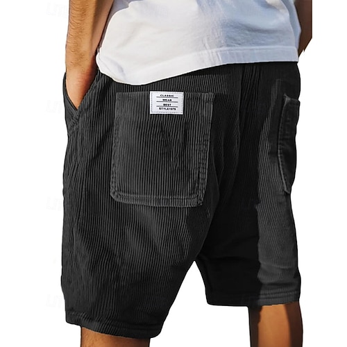  Per uomo Shorts Pantaloncini Estivi Pantaloncini casual Pantaloncini di velluto a coste Tasca Coulisse Elastico in vita Semplice Comodità Traspirante Corto All'aperto Vacanza Canotta sportiva Casual