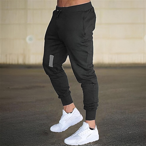  Voor heren Joggingbroeken Jogger Hardloopbroeken Zak Elastische taille Trekkoord Effen Comfort Buitensporten Dagelijks Modieus Casual Zwart Lichtgrijs Micro-elastisch