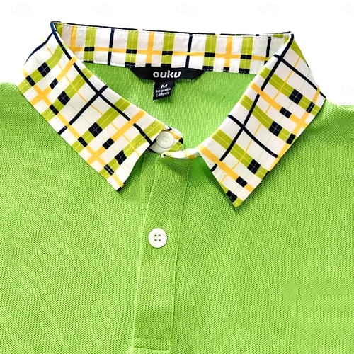 Hombre Camisetas polo Camisetas polo de golf Negocio Casual Diseño Clásico Manga Larga Moda Básico Color sólido Bolsillo Otoño Invierno Ajuste regular Verde Trébol Camisetas polo