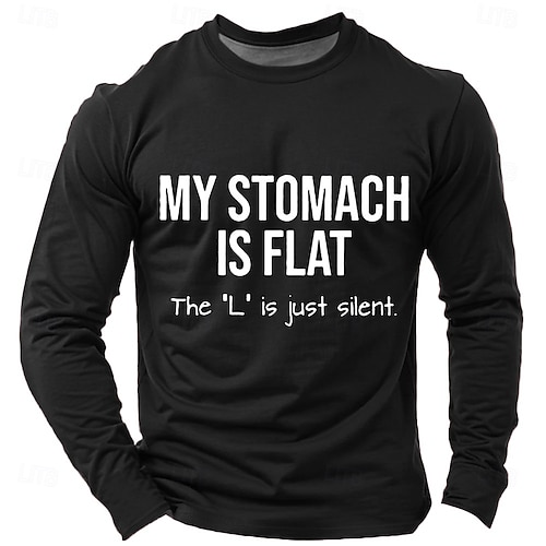  Men's Funny Slang T Shirt Long Sleeve T shirt 3D Print Crew Neck Shirt Fashion Daily Basic Street Casual Daily Black Red Blue Summer Spring All Seasons Clothing Apparel S M L XL XXL XXXL