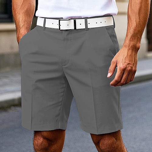  Herre Dress Shorts Burmuda shorts Arbeidshorts Lomme عادي Komfort Pustende Knelengde utendørs Virksomhet Mote Fritid Svart Hvit