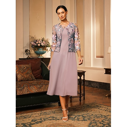  Damen Blazer Leicht Spitze Bestickt Elegant Blumen Formell Kurz Rundhalsausschnitt Lässiger Schnitt Dreiviertelarm Oberbekleidung Graues Rosa Sommer Frühling