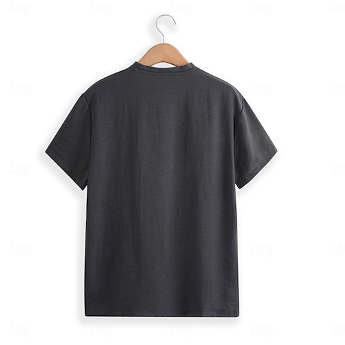 Homme Chemise Henley T-shirt Manches courtes Uni Mode Designer Basique Boutons Col en V Henley Vacances Rue Occasionnel Été Noir Blanche bleu marine T-shirt Henley