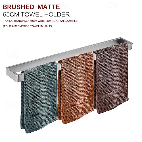  Towel Bar Towel Rack 304 Stainless Steel Wall Mounted Bathroom Hardware Towel Holder for Bath Towels, Rustproof Towel Rail for Kitchen, Shower, Hotel Use, Heavy Duty Polished Finish