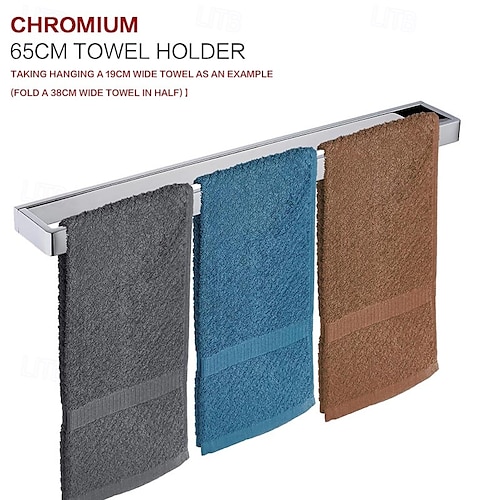  Towel Bar Towel Rack 304 Stainless Steel Wall Mounted Bathroom Hardware Towel Holder for Bath Towels, Rustproof Towel Rail for Kitchen, Shower, Hotel Use, Heavy Duty Polished Finish