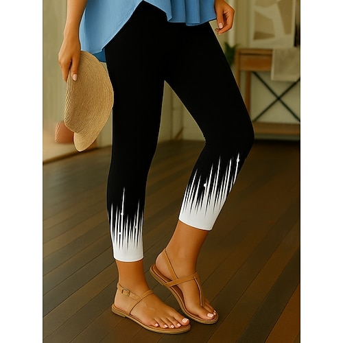  Mulheres Leggings Elegante Ativo Férias Mimolet Cintura Alta Gráfico Gradiente Impressão 3D Secagem Rápida Respirabilidade Macio Com Stretch Ao ar livre Casa Casual Branco Rosa claro Laranja Outono