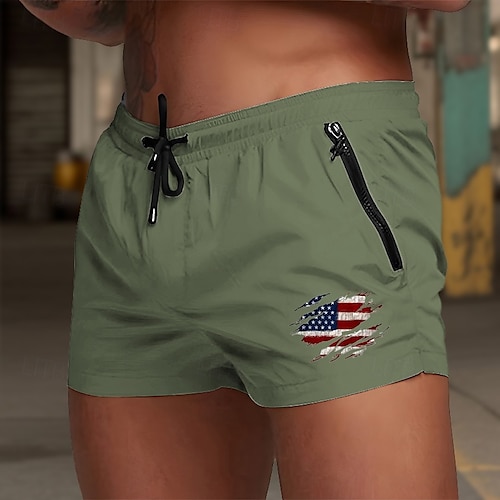  Homme Maillots de bain Shorts de bain Shorts de Surf Drapeau national Séchage rapide Respirable avec doublure en mesh Taille Élastique Cordon de serrage Vacances Plage Hawaïen Occasionnel Rouge vin