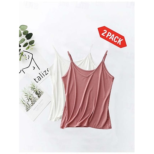  Pentru femei Camisole Tank Top Culoare solidă Simplu Zilnic Fără manșon Stil Nautic Pătrat Scoateți gâtul Topuri obișnuite Negru și Alb Negru / Roz Alb și Roz Negru și gri Gri+Alb Primăvară, toamn